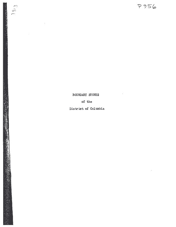Boundary Stones of the District of Columbia