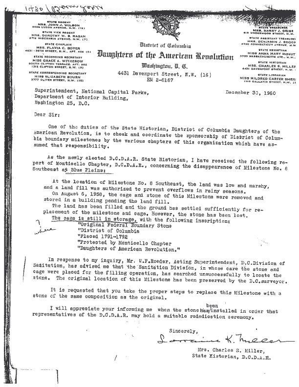 Correspondence with National Park Service