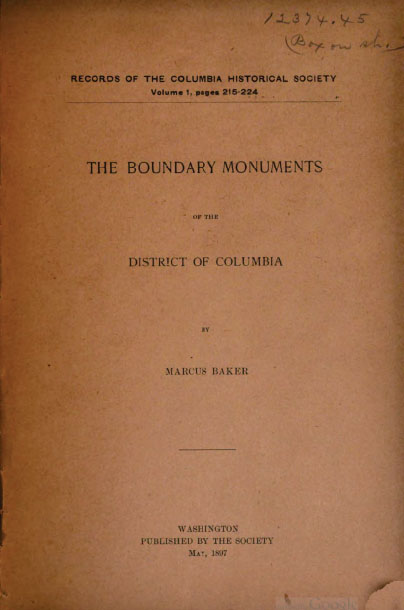 The Boundary Monuments of the District of Columbia